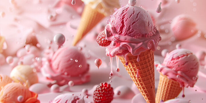 Gelato. Giornata del gusto creativo del gelato.: 1 luglio. Sfondo per gelato.