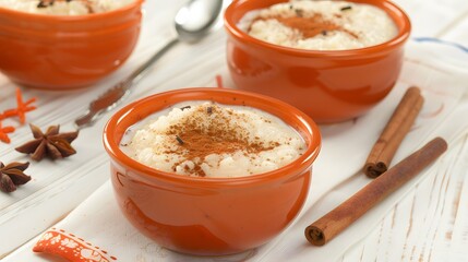 Arroz doce: Creamy rice pudding flavored with cinnamon