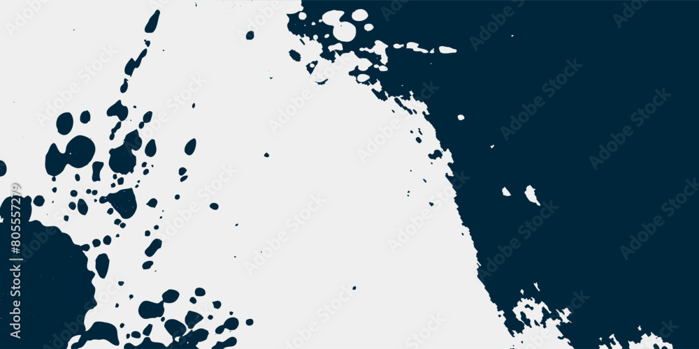 Aufkleber splats and blobs of black ink paint in different shapes on white background. abstract grunge backgro