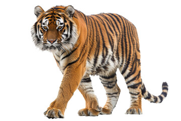 Obraz premium Dynamic Tiger in Action Isolated on Transparent