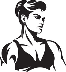 Girl Power Gloves Boxing Illustration Warrior Woman Vector Graphic of a Female Boxer