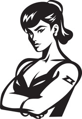 Femme Fury Vector Illustration of a Female Boxer Boxing Babe Female Boxer Vector Graphic