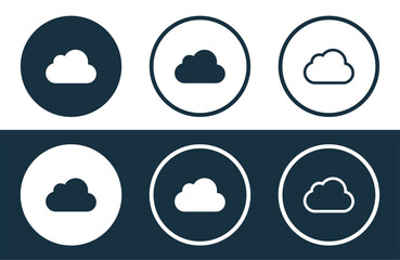 Fototapeta premium Set of Cloud icons isolated flat and outline style vector illustration