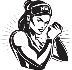 Queen of the Ring Female Boxer Vector Graphic Power Punch Princess Boxing Illustration