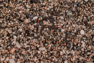 small sea stone pebble background. Multicolored abstract