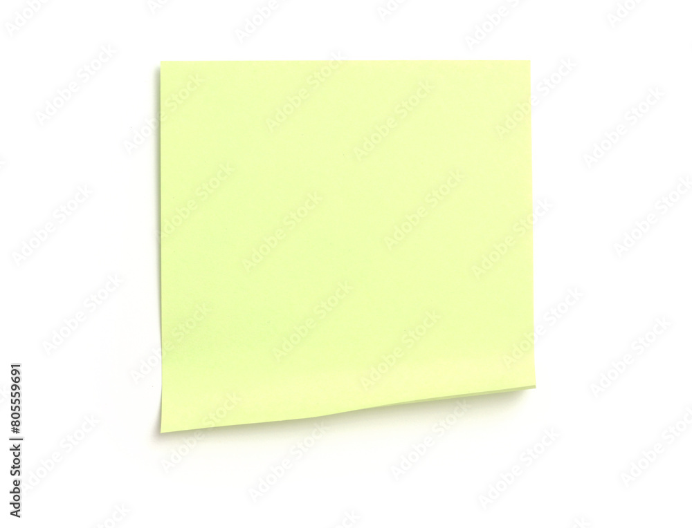 Wall mural empty piece of notepad texture paper with shadow on white background.