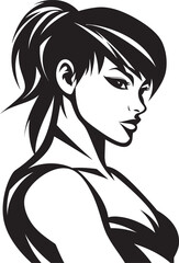 Boxing Belle Vector Graphic of a Female Boxer Glove Goddess Illustrated Female Boxer