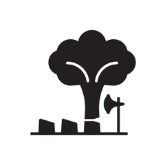 Deforestation Icon - Cut Tree Icon