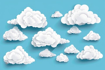 A set of clouds on a blue background. Perfect for adding a touch of nature to your design projects