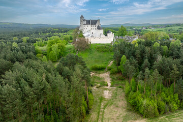 Ruins of medieval castle Bobolice in Poland