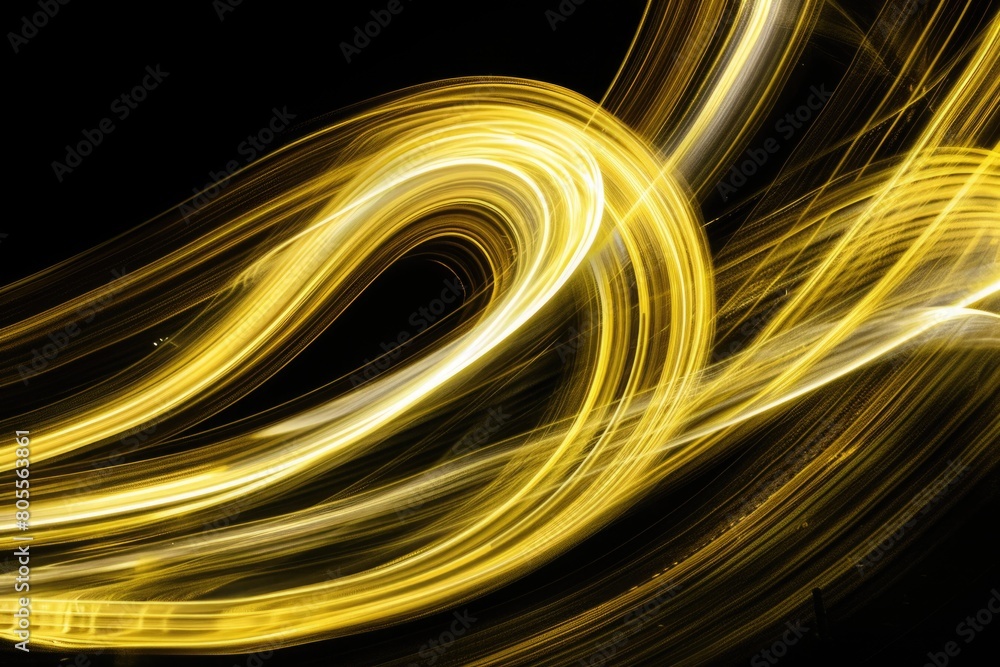 Poster a bright yellow light shining on a dark black background. perfect for adding a pop of color to any d