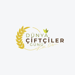Dünya Çiftçiler Günü, özel tasarım. 14 Mayıs (Translation: World Farmer's Day, May 14)