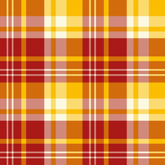 Seamless pattern in fantastic red and yellow colors for plaid, fabric, textile, clothes, tablecloth and other things. Vector image.
