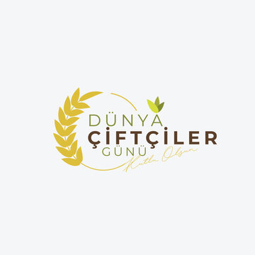 D&uuml;nya &Ccedil;ift&ccedil;iler G&uuml;n&uuml;, &ouml;zel tasarım. 14 Mayıs (Translation: World Farmer's Day, May 14)