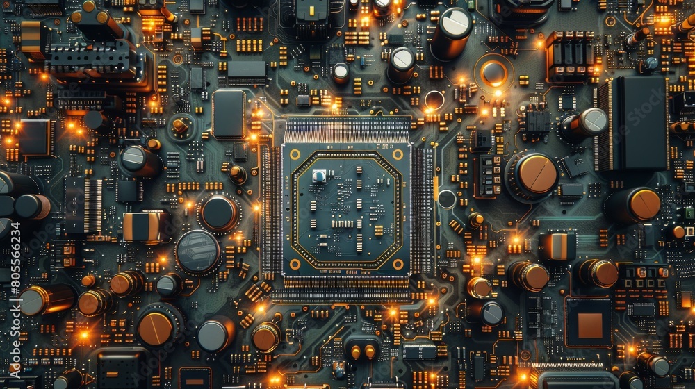 Poster close up view of a computer chip