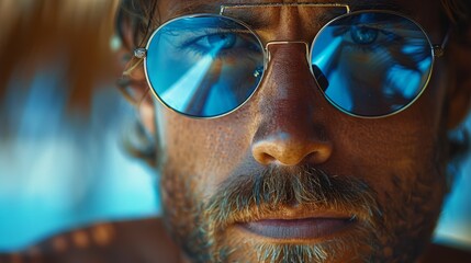 Person Wearing Sunglasses Close Up