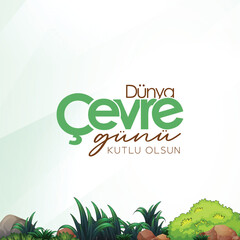 Dünya Çevre Günü, 5 Haziran, Tipografik Tasarım (Eng: World Enviroment Day, June 5, Typographic Design)