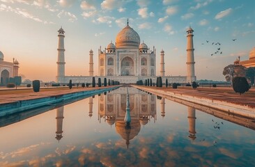 Fototapeta premium Large White Building With Front Pool