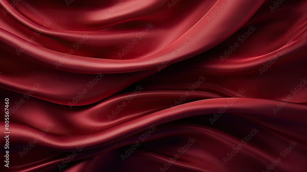 Aufkleber close-up of a textured, flowing green satin fabric with smooth waves and curves.