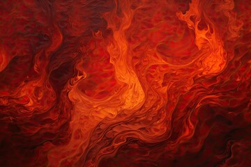 Three lit candles on a rock surface with a fiery red and orange abstract background that resembles flames.