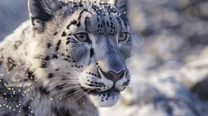 snow leopard portrait