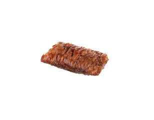 Tasty chocolate cereal pad isolated on white