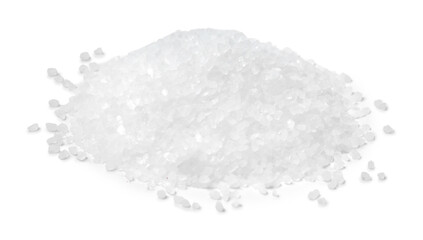 Heap of natural salt isolated on white