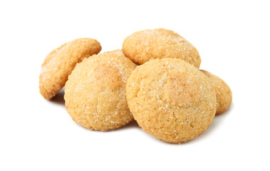 Tasty sweet sugar cookies isolated on white