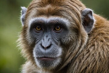 Obraz premium top close and full framed view of Rhesus Monkey head , detailed and sharp textures, large depth of field