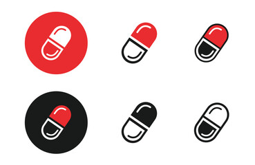 Medicine icons collection in different style flat vector illustration set