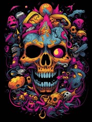 Colorful Range of Skull Illustrations