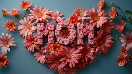Heart Made of Flowers With Wow