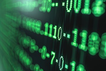 Obraz premium Close up of a computer screen displaying numbers. Suitable for technology or data analysis concepts