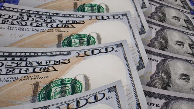 USD macro Currency View, Green 100 USD Tier, Infinite Video Loop