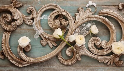 antique background with whimsical swirls