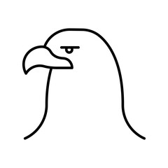 Eagle, line icon. Head of bird, side view. Linear illustration, simple icon, editable strokes