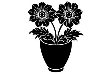  set-anemone-on-the-vase-vector-silhouette