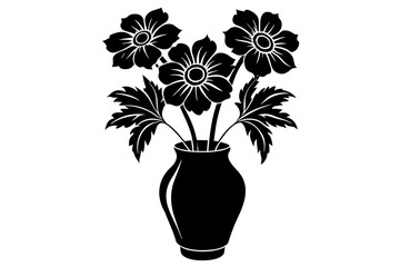  set-anemone-on-the-vase-vector-silhouette