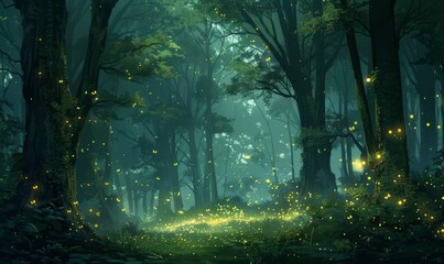 Fototapeta premium Magic forest at night