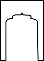 Arabic arch window and doors icon. Traditional and culture Vector isolated on white background. Collection of patterns in oriental style. Frames in Islamic Muslim design for Ramadan Kareem.