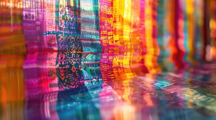 A blur of vibrant colors and patterns creates a mesmerizing backdrop for Linking Cultures representing the rich and diverse tapestry of traditions and customs that unite us