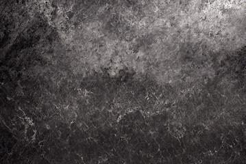 Naklejka premium Black grunge texture with scratches and gradient. Abstract dark background with side light