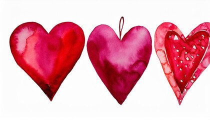 valentine s day and wedding background design of watercolor hearts vector illustration