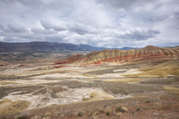 Obraz premium Beautiful and colorful landscape of the Painted Hills in Eastern Oregon, near John Day.