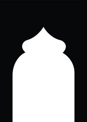 Arabic arch window and door flat icon. Traditional and culture Vector isolated on transparent background of patterns in oriental style. Frames in Islamic Muslim design for Ramadan Kareem.