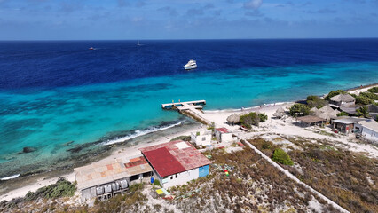 Klein Curacao At Willemstad In Netherlands Curacao. Beach Landscape. Caribbean Island. Willemstad...