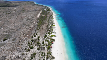 Klein Bonaire At Kralendijk In Bonaire Netherlands Antilles. Beach Landscape. Caribbean Island....