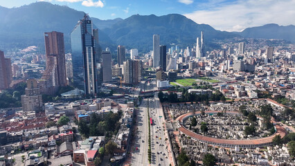 Bogota DC At Bogota In Cundinamarca Colombia. Downtown Cityscape. Financial District Background....