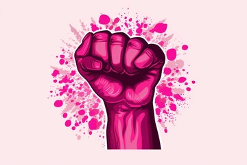 Pink Fist With Paint Splatters