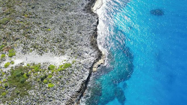 Aerial view of the Bodden Town, Savannah, Prospect in Grand Cayman, Cayman Islands Caribbean island British oversea territory surrounded by pristine sea blue turquoise 